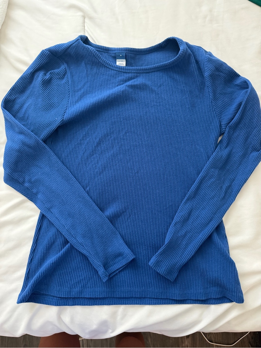 Old Navy Ribbed Long-Sleeve Top - Cobalt Blue